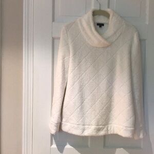 Talbots cozy plush faux fur long sleeve  pullover sweater.